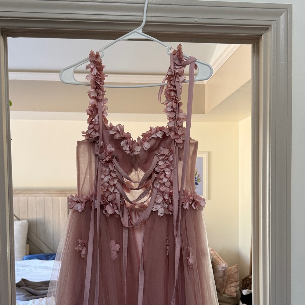 Charming Floral Pink Dress - Picture 2 of 3